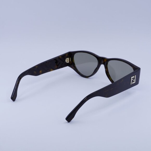 Fendi FE40158I 52E Sunglasses Dark Havana Oval Frame, Brown Lenses - Picture 9 of 10